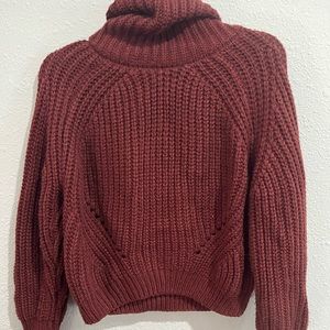 Burgundy Turtle Neck Sweater